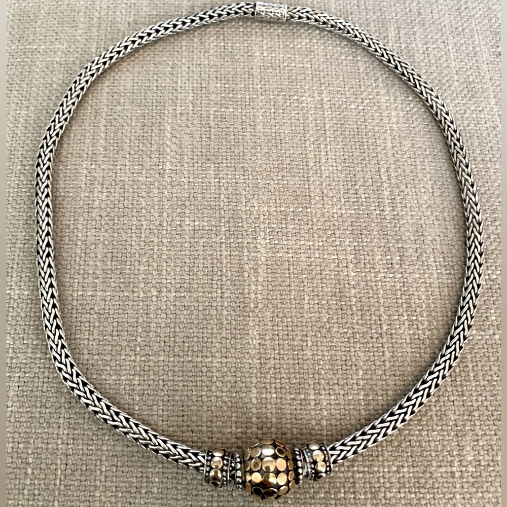 John Hardy Silver Necklace with 18K Gold Beads